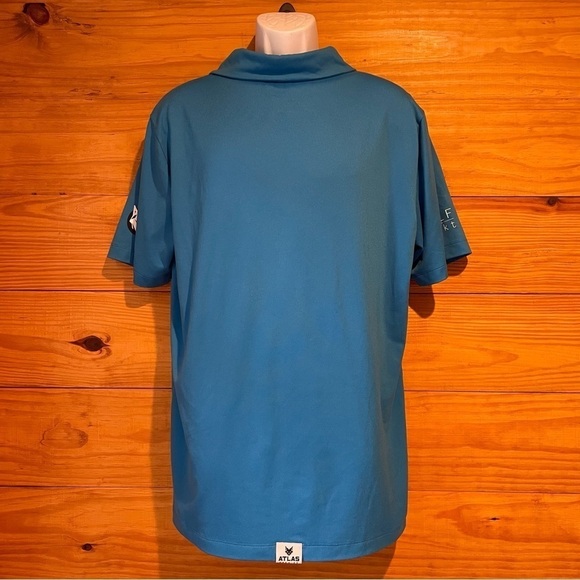 Atlas Premier Men’s Blue Short Sleeve Polo Golf Shirt Large - Picture 2 of 7